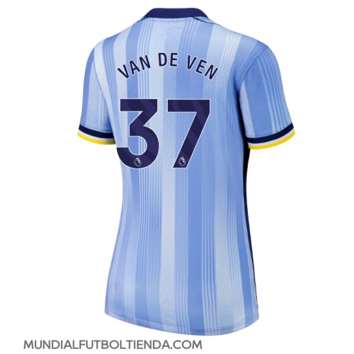 Camiseta Tottenham Hotspur Micky van de Ven #37 Segunda Equipación Replica 2024-25 para mujer mangas cortas